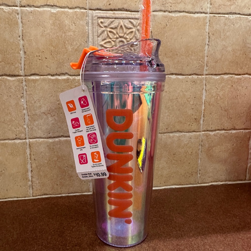 Dunkin Donuts Tumbler - Orange Iridescent